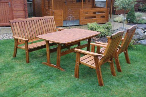 Drevená záhradná zostava Rulen - pevné kreslá