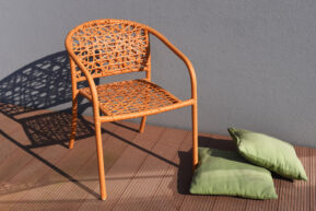 Záhradná stolička Nest – oranžová Ratanové kreslá a stoličky