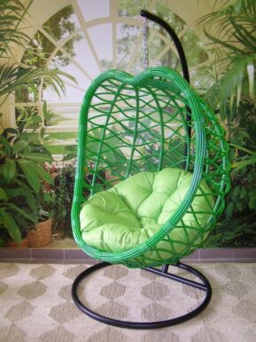 Záhradné závesné relaxačné kreslo APPLE – zelený sedák