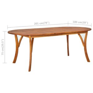 vidaXL Záhradný stôl 201x100x75 cm akáciový masív 310624