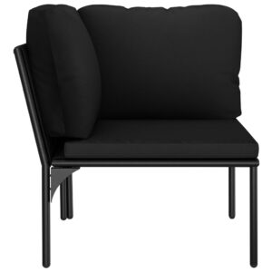 vidaXL 6-dielna záhradná sedacia súprava s podložkami, čierna, PVC 48589