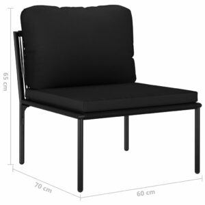vidaXL 5-dielna záhradná sedacia súprava s podložkami čierna PVC 48590