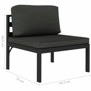vidaXL 6-dielna záhradná sedacia súprava+podložky, hliník, antracitová 49230