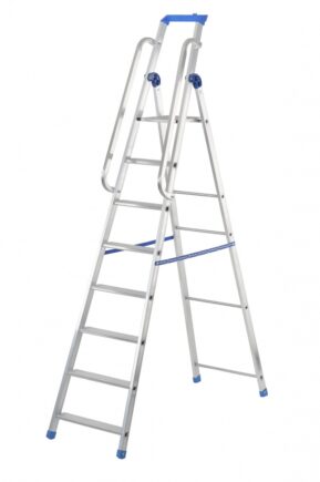 Schodíky jednostranné hliníkové so zábradlím PROFI Hliníkové rebríky