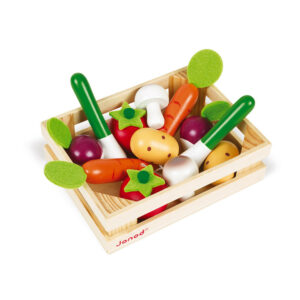 Janod Potraviny do detskej kuchynky na hranie Zelenina v debničke drevená