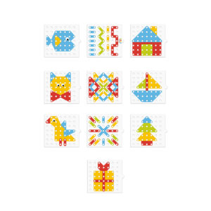Janod mozaika a vyšívanie s predlohami 10 ks kariet séria Montessori