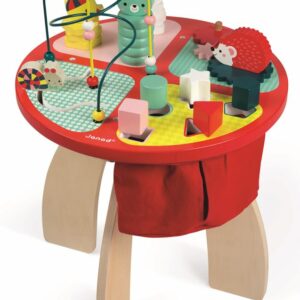 Janod Drevený hrací stolík s aktivitami na jemnú motoriku Baby Forest