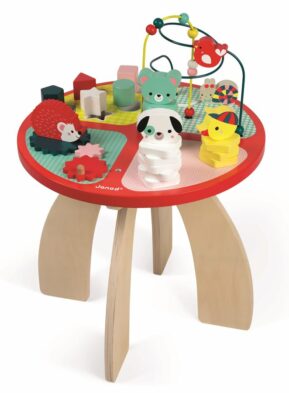 Janod Drevený hrací stolík s aktivitami na jemnú motoriku Baby Forest Drevené hračky