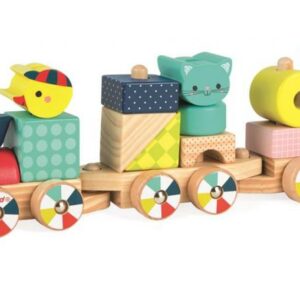 Janod Drevený vlak a motorická hračka Baby Forest