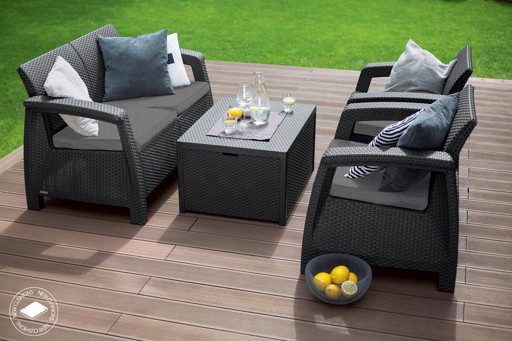 Záhradné sedenie Corfu Box – grafit 3 Záhradné sedenie Corfu Box – grafit 3