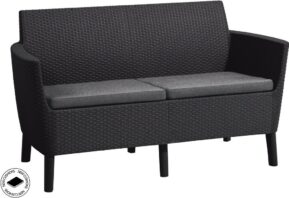 Salema 2 seater sofa – grafit Ratanové lavice, sedačky