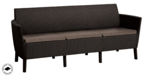 Salema 3 seater sofa – hnedá Ratanové lavice, sedačky