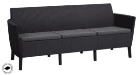 Salema 3 seater sofa – grafit Ratanové lavice, sedačky