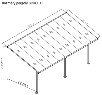 BRUCE H pergola – TRANSPARENTNÉ polykarbonát 16