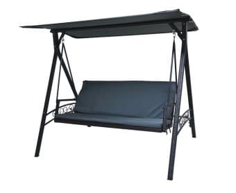 hojdačka RATTAN so sivou poduškou 8