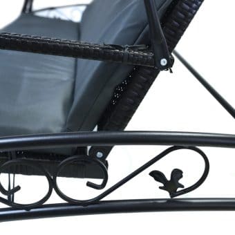 hojdačka RATTAN so sivou poduškou 12