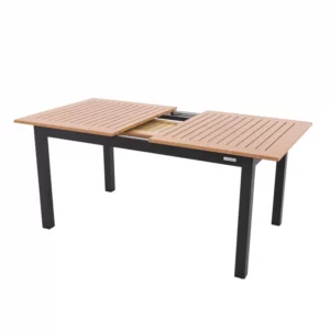 Rozkladací hliníkový stôl EXPERT WOOD antracit, 220/280 x 100 x 75cm