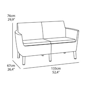 Salema 2 seater sofa - grafit