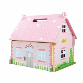 Bigjigs Toys Prenosný drevený domček pre bábiky Domčeky