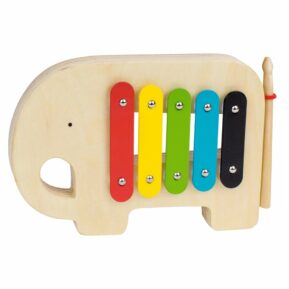 Petit Collage Drevený xylofón slon Hudobné hračky