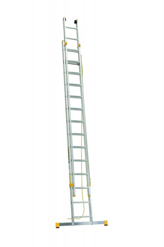 Hliníkový rebrík dvojdielny výsuvný s lanom 8320 PROFI PLUS