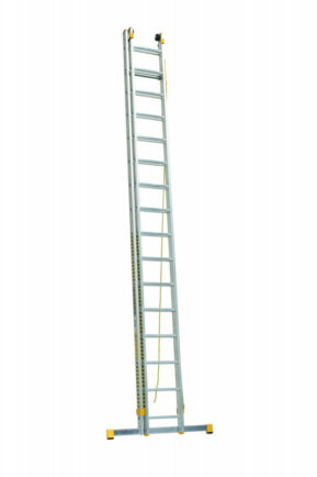 Hliníkový rebrík dvojdielny výsuvný s lanom 8814 rozšír. verzia PROFI PLUS Dvojdielne rebríky