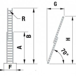 Hliníkový rebrík dvojdielny výsuvný s lanom 8318 PROFI PLUS