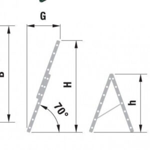 Hliníkový rebrík dvojdielny univerzálny 7709 s úpravou na schody PROFI