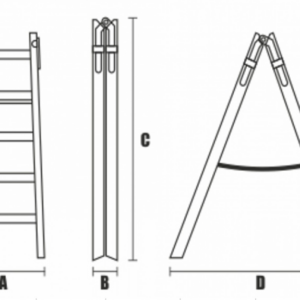 4910 (DDP-10) Drevený rebrík dvojdielny /PREMIUM/ PROFI