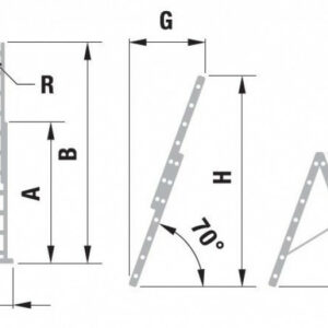 Hliníkový rebrík dvojdielny univerzálny 8516 PROFI PLUS