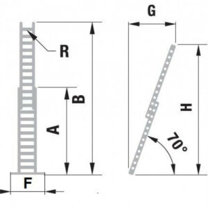 Hliníkový rebrík dvojdielny výsuvný s lanom 8814 rozšír. verzia PROFI PLUS