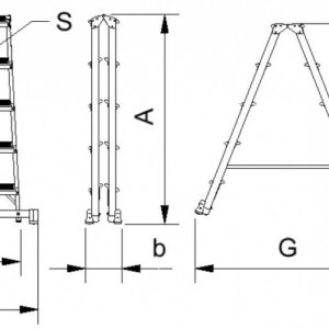 Schodíky obojstranné hliníkové so stabilizátorom 6-stupňové HOBBY