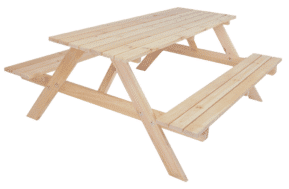 PIKNIK drevený záhradný set so sklápacími lavičkami – 180 CM – prírodná Borovicové sedenia