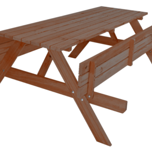 PIKNIK drevený záhradný set so sklápacími lavičkami - 180 CM - morená