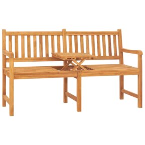 3-miestna záhradná lavička so stolíkom 150 cm tíkový masív 316631 Drevené lavice