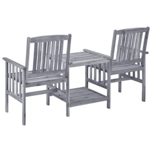 vidaXL Záhradné stoličky s čajovým stolíkom a vankúšmi akáciový masív 3061321