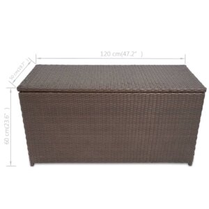 vidaXL Záhradný úložný box hnedý 120x50x60 cm polyratanový 42499