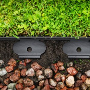 plastic garden lawn border. top view