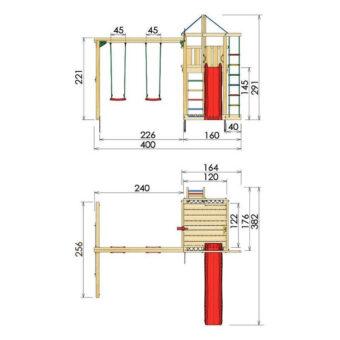 Ihrisko Jungle Lodge so šmykľavkou a modulom 2-Swing Frame 2.0 10 Ihrisko Jungle Lodge so šmykľavkou a modulom 2-Swing Frame 2.0 10