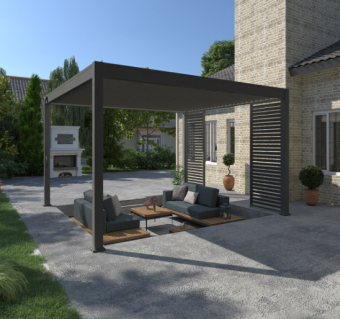 Bioklimatická pergola INTRO PLUS 4X3m, hliník, voľne stojaca 36