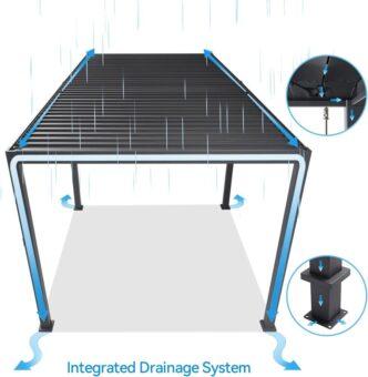 Bioklimatická pergola INTRO PLUS 4X3m, hliník, do steny 36