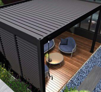 Bioklimatická pergola INTRO PLUS 4X3m, hliník, voľne stojaca 41