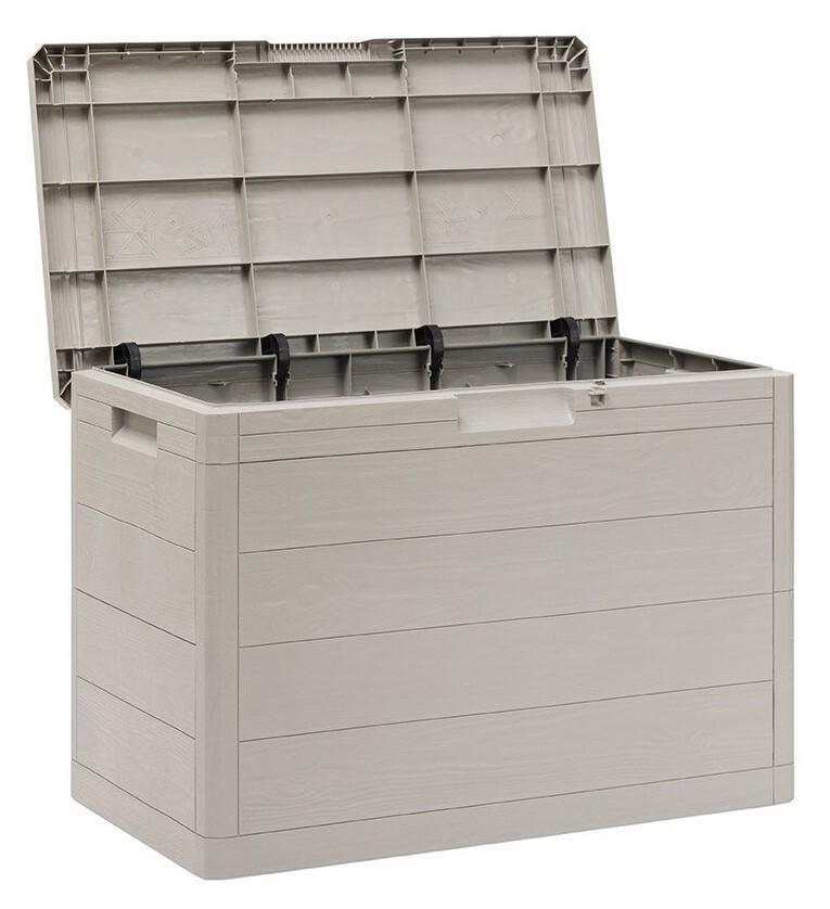 WOODYS záhradný plastový úložný box 160 L – svetlo šedá 2 WOODYS záhradný plastový úložný box 160 L – svetlo šedá 2