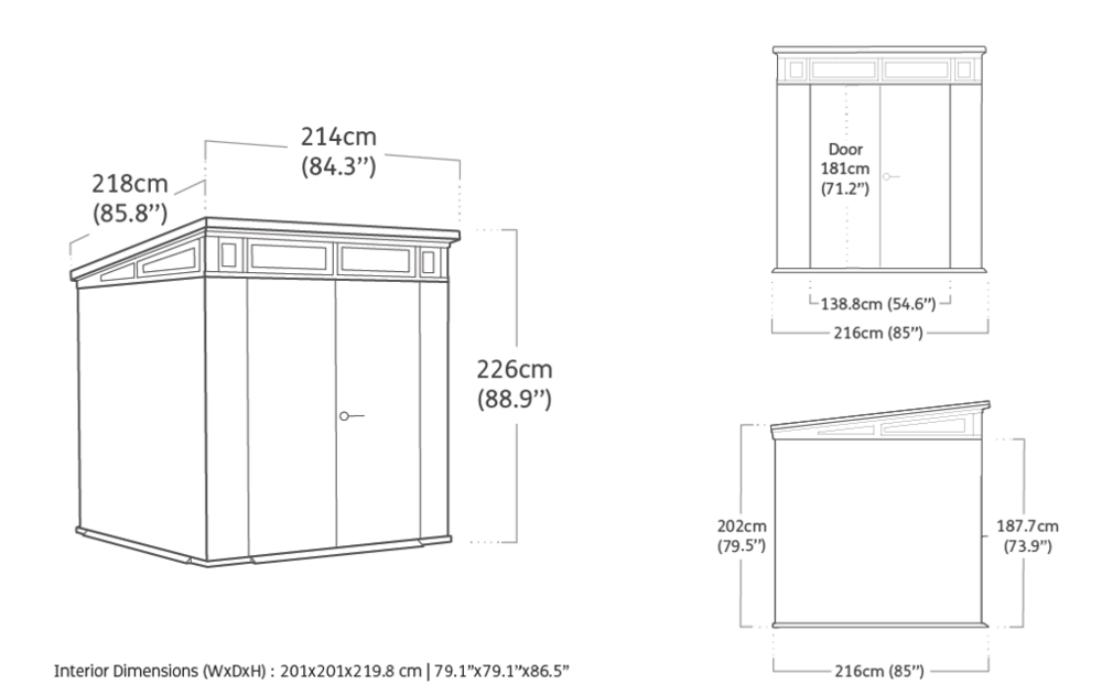 PENT Signature HORIZONTAL WALNUT záhradný domček 7×7, hnedý 216x216x226 7 PENT Signature HORIZONTAL WALNUT záhradný domček 7×7, hnedý 216x216x226 7