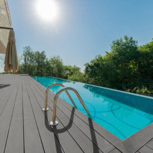 Infinity pool on the bright summer day