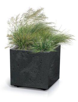 Kvetináč Prosperplast SIERRA SQUARE beton effect 38,5 cm čierny betón 10