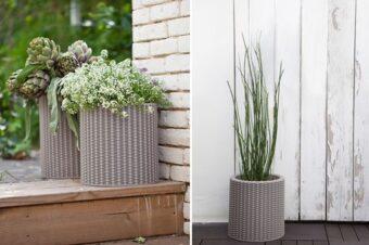 Kvetináč Keter Cylinder M Silver Grey 6