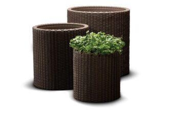 Kvetináč Keter Cylinder M Brown 7