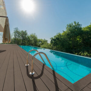 Infinity pool on the bright summer day