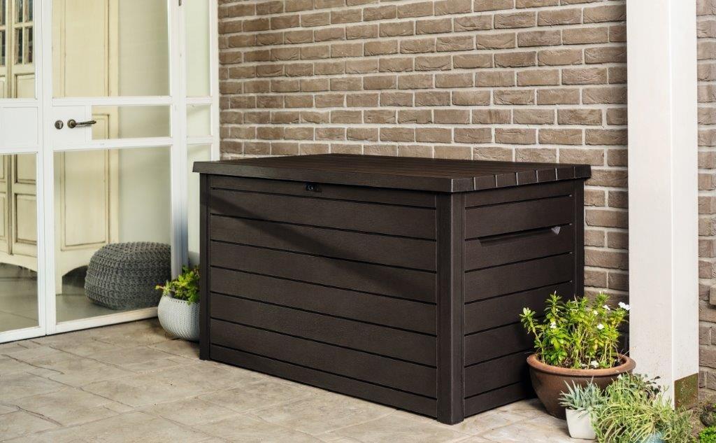 Záhradný box Keter Ontario 870 L wood grafitový 2 Záhradný box Keter Ontario 870 L wood grafitový 2